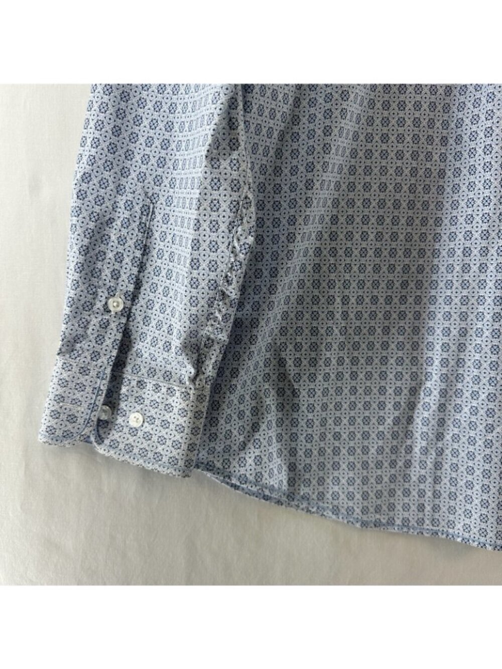 Panhandle Rough Stock Shirt Men L Stretch Long Sleeve Geometric Button Down Blue - Picture 9 of 11
